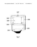 Folding space- and water-saving bathroom sink toilet system diagram and image