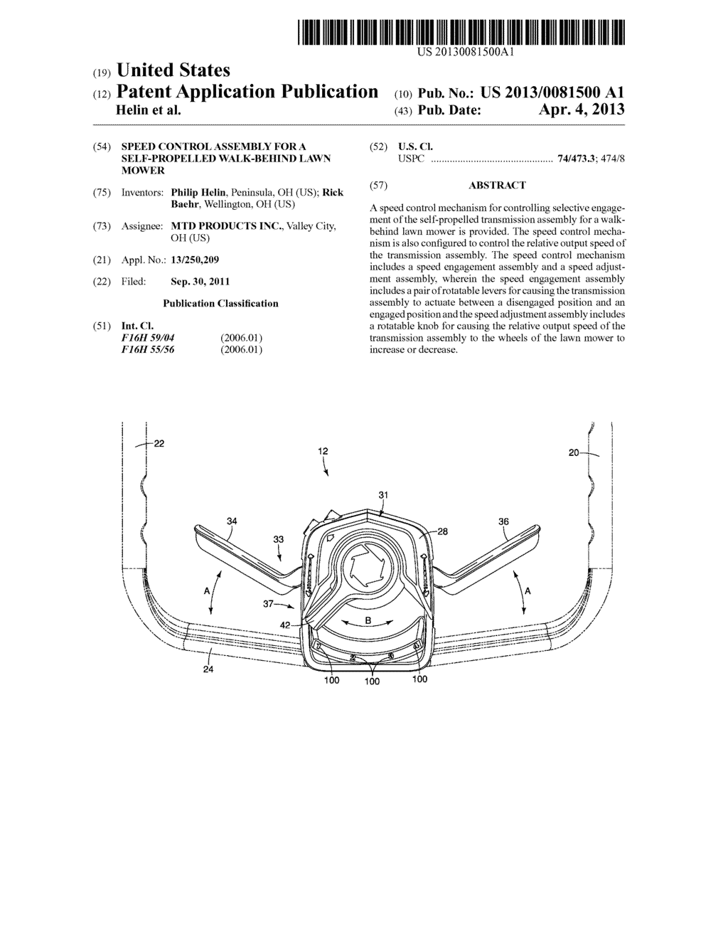 SPEED CONTROL ASSEMBLY FOR A SELF-PROPELLED WALK-BEHIND LAWN MOWER - diagram, schematic, and image 01