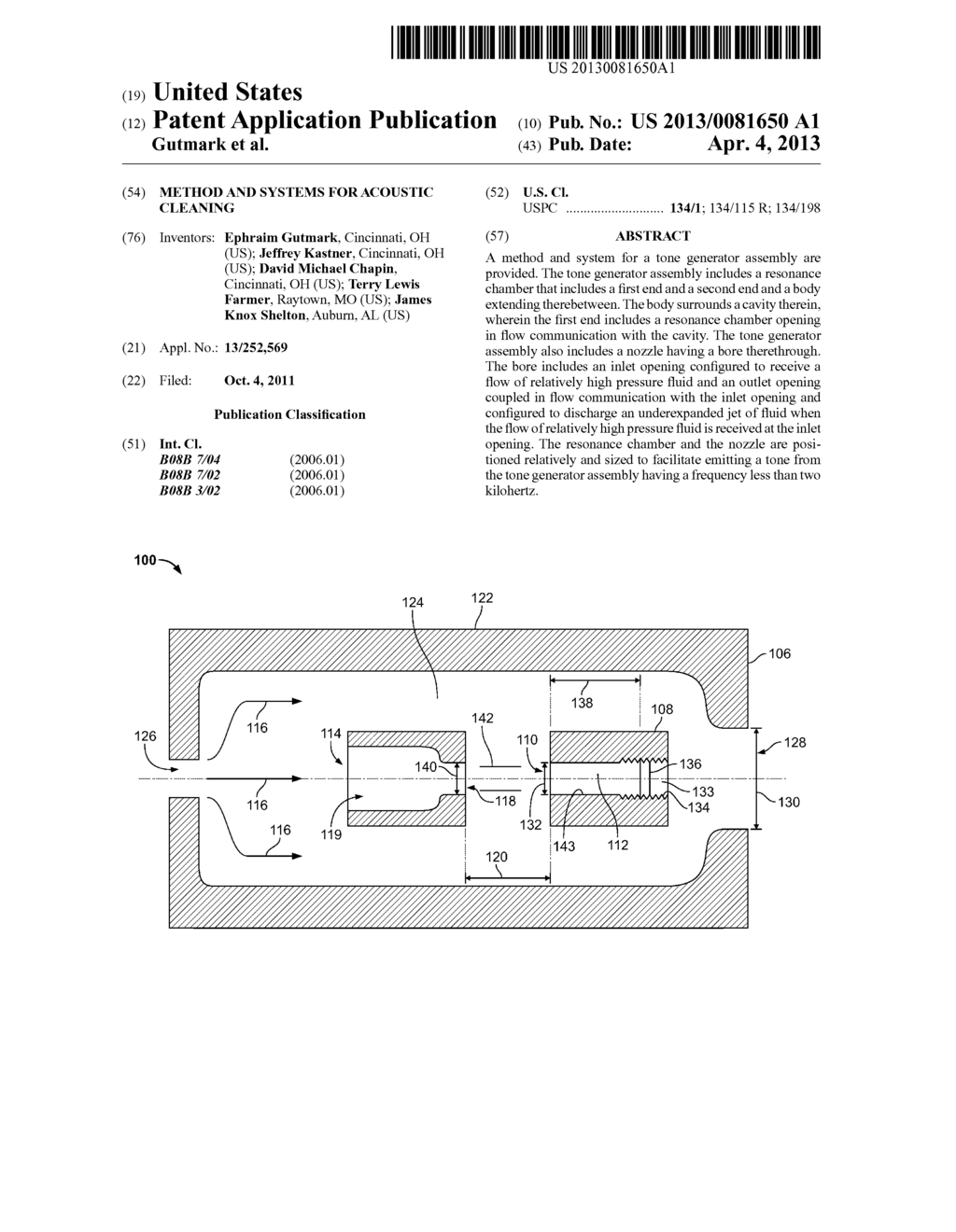 METHOD AND SYSTEMS FOR ACOUSTIC CLEANING - diagram, schematic, and image 01