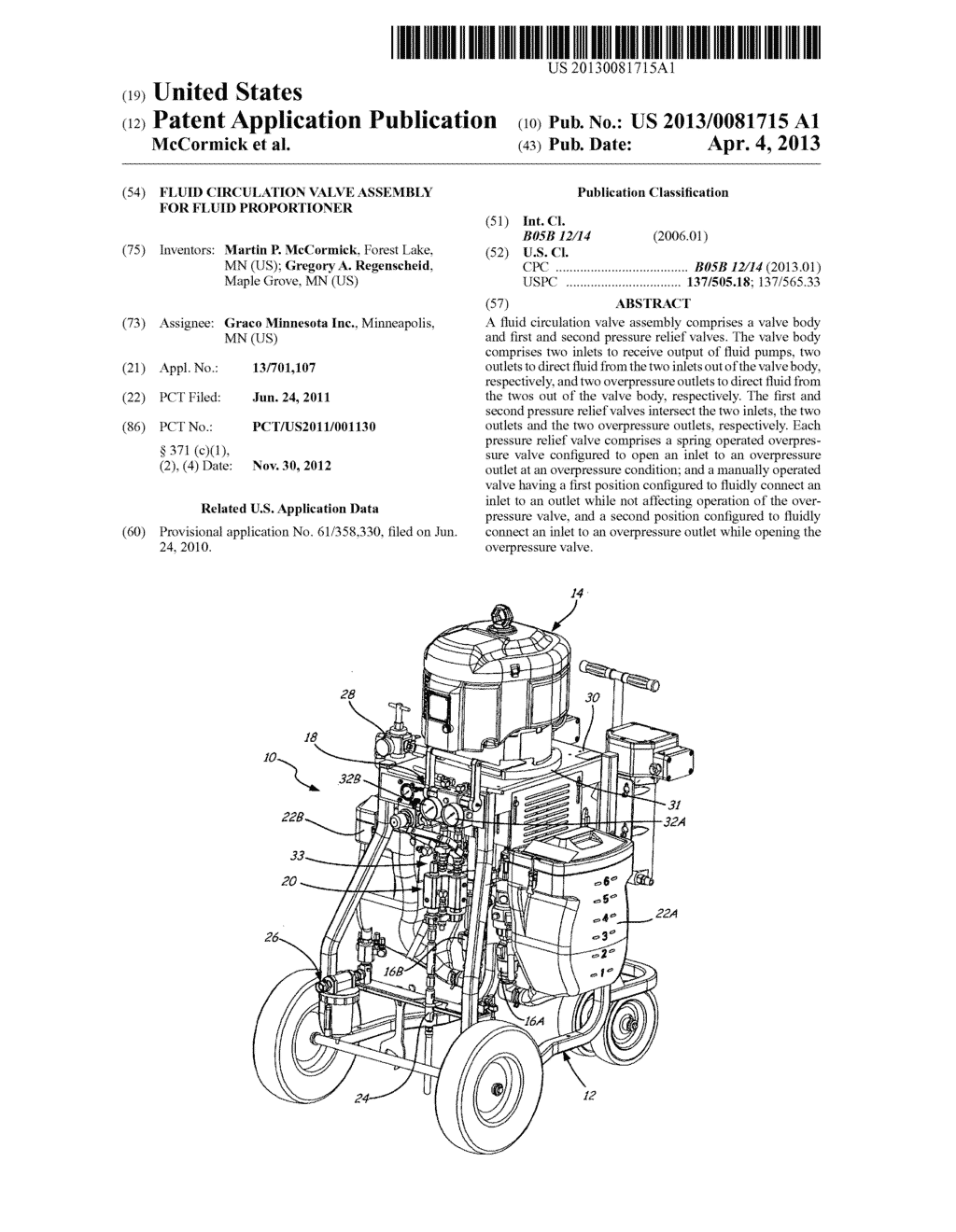 FLUID CIRCULATION VALVE ASSEMBLY FOR FLUID PROPORTIONER - diagram, schematic, and image 01