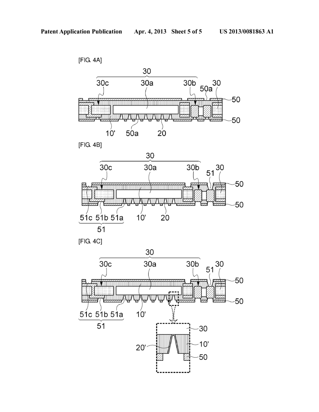 SUBSTRATE WITH BUILT-IN ELECTRONIC COMPONENT AND METHOD FOR MANUFACTURING     THE SAME - diagram, schematic, and image 06