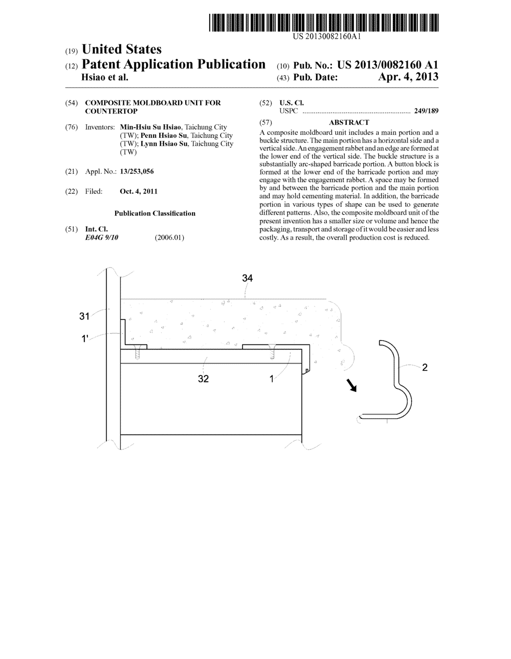 COMPOSITE MOLDBOARD UNIT FOR COUNTERTOP - diagram, schematic, and image 01