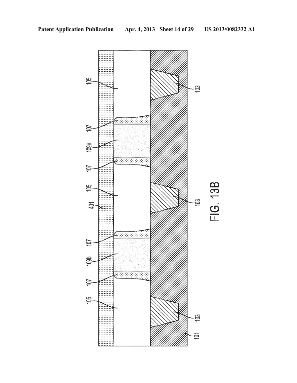 METHOD FOR FORMING N-TYPE AND P-TYPE METAL-OXIDE-SEMICONDUCTOR GATES     SEPARATELY - diagram, schematic, and image 15