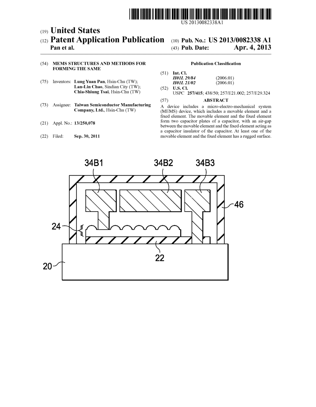 MEMS Structures and Methods for Forming the Same - diagram, schematic, and image 01
