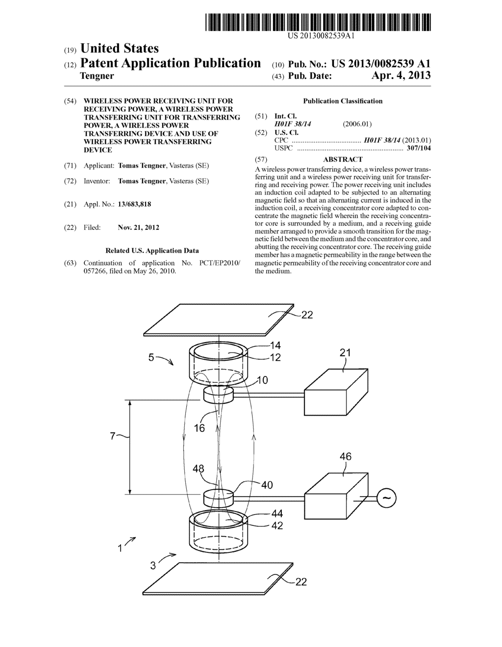 Wireless Power Receiving Unit For Receiving Power, A Wireless Power     Transferring Unit For Transferring Power, A Wireless Power Transferring     Device And Use Of Wireless Power Transferring Device - diagram, schematic, and image 01