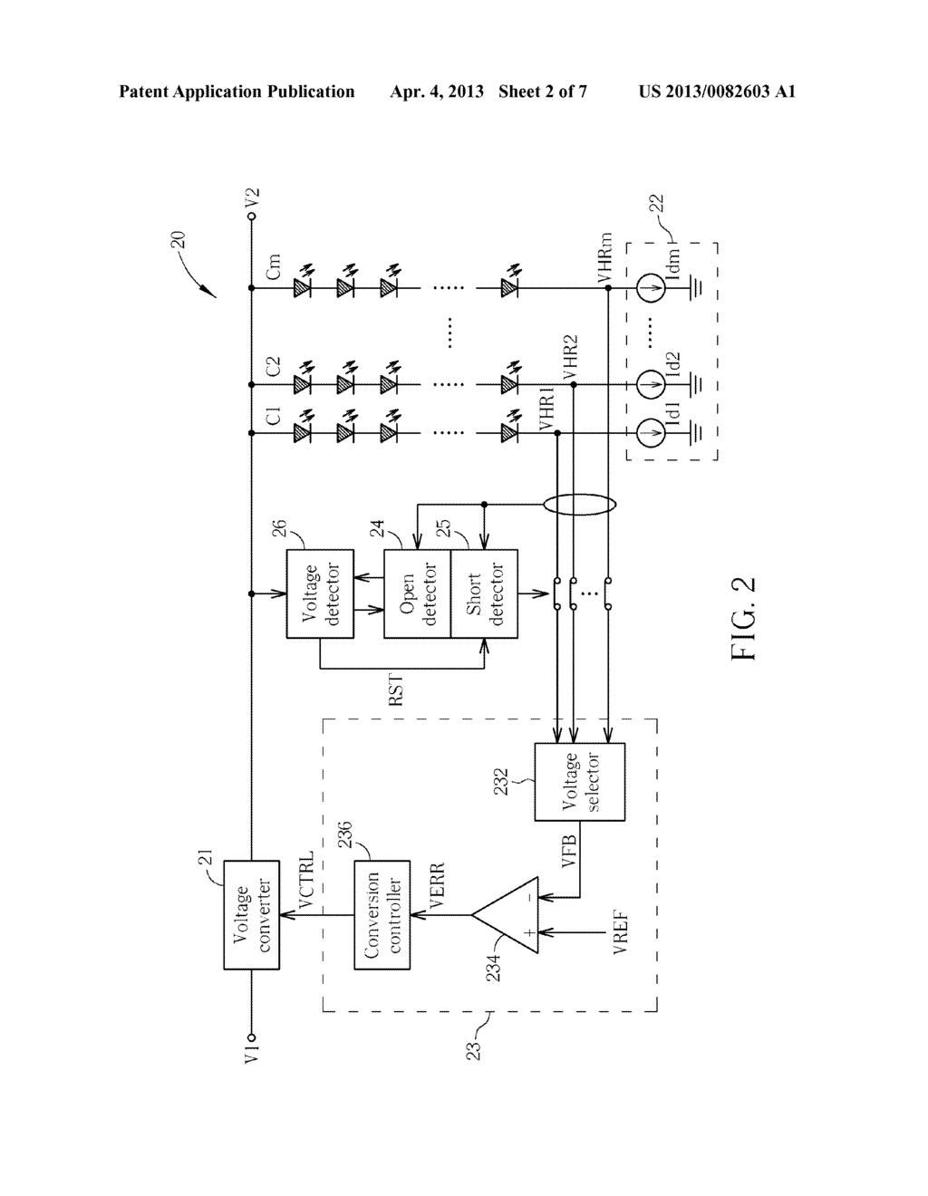 LED Device with Simultaneous Open and Short Detection Function and Method     Thereof - diagram, schematic, and image 03