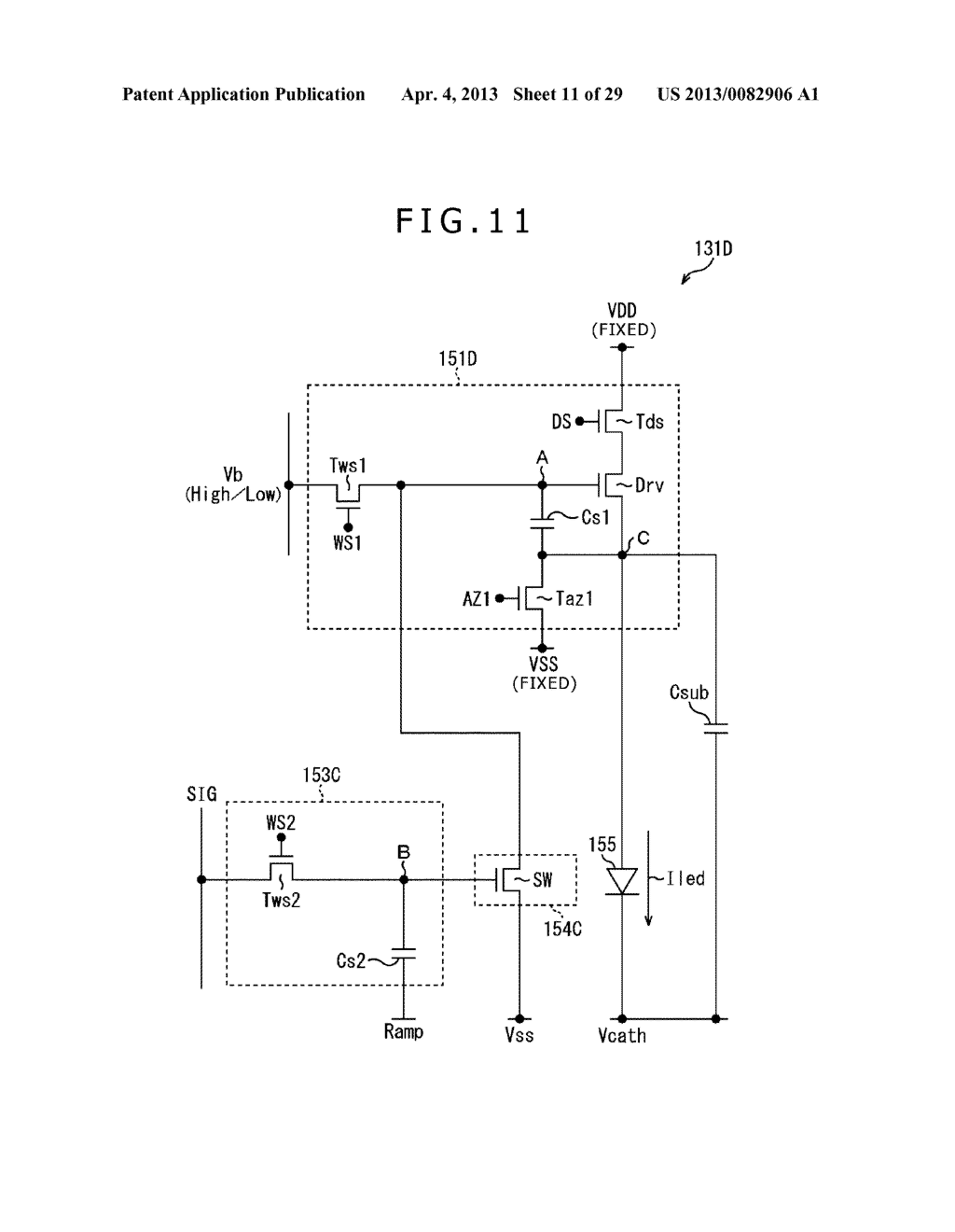 PIXEL CIRCUIT, PIXEL CIRCUIT DRIVING METHOD, DISPLAY APPARATUS, AND     ELECTRONIC DEVICE - diagram, schematic, and image 12