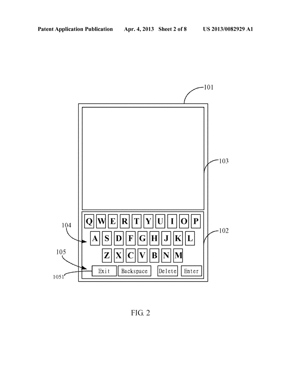 TOUCH-SENSITIVE DEVICE AND METHOD FOR CONTROLLING DISPLAY OF VIRTUAL     KEYBOARD - diagram, schematic, and image 03