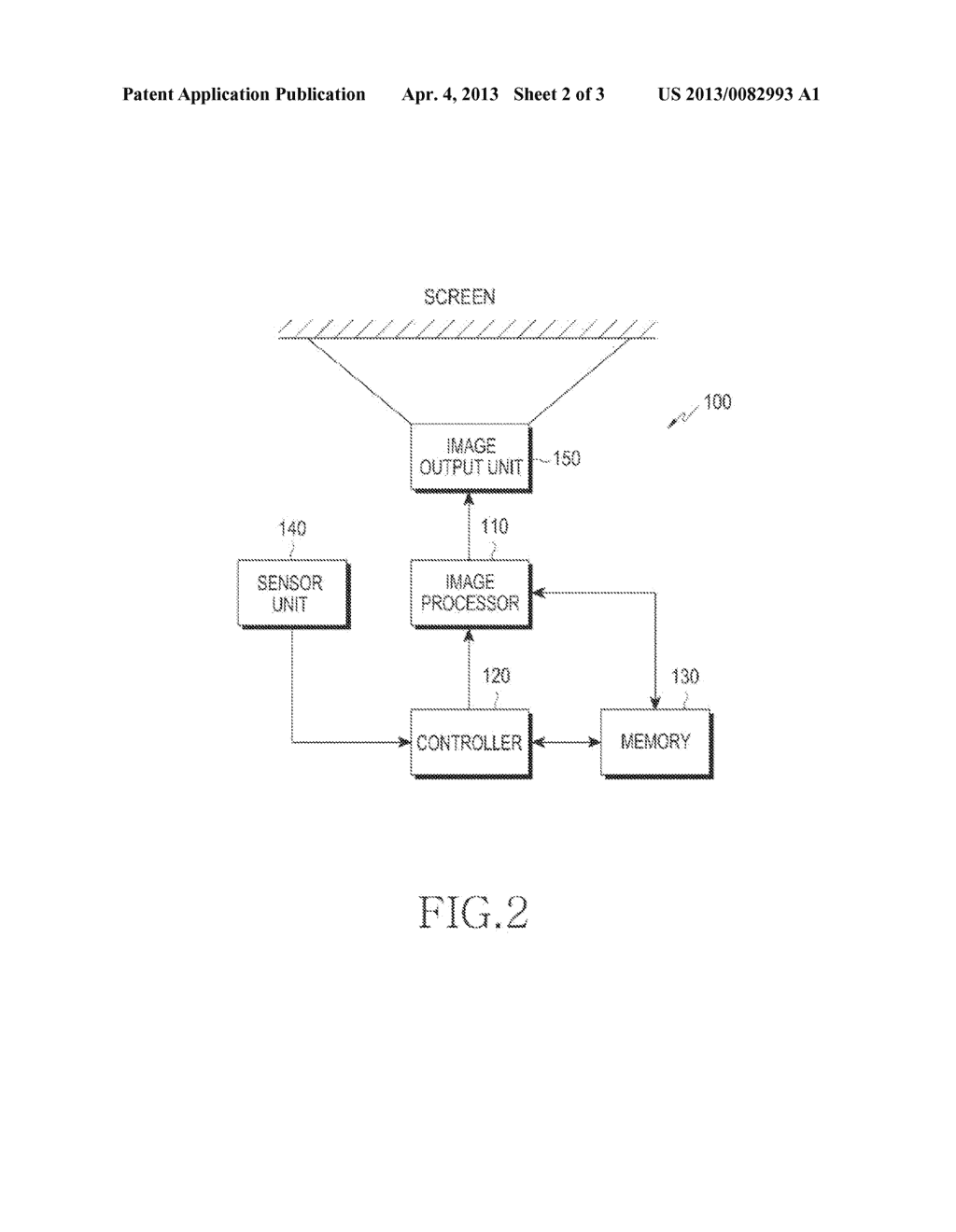 APPARATUS AND METHOD FOR CONTROLLING IMAGE OUTPUT IN PROJECTOR APPARATUS - diagram, schematic, and image 03