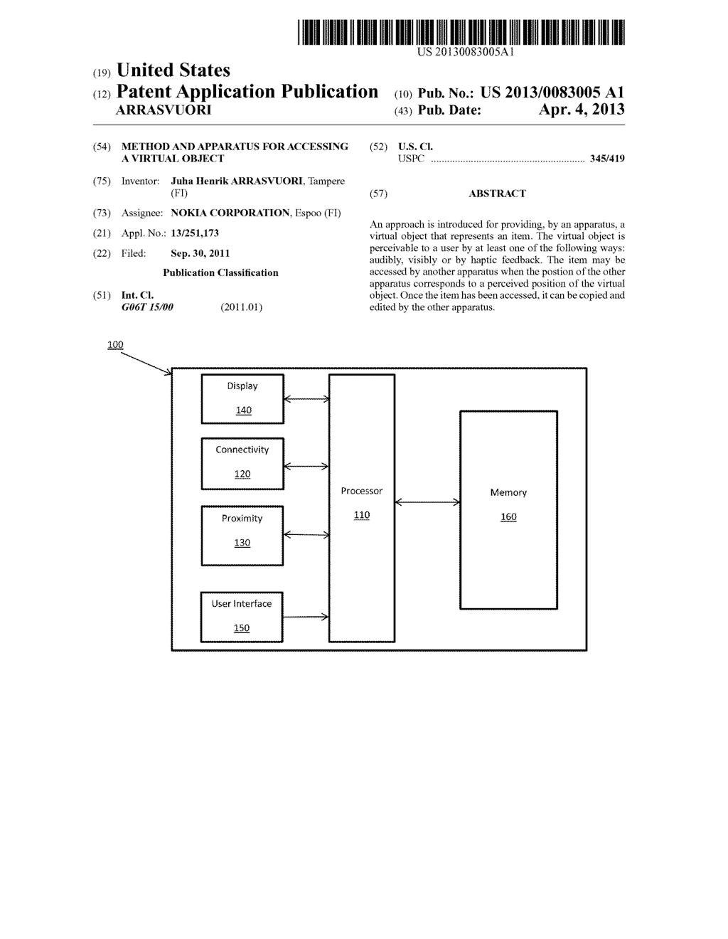 Method and Apparatus for Accessing a Virtual Object - diagram, schematic, and image 01