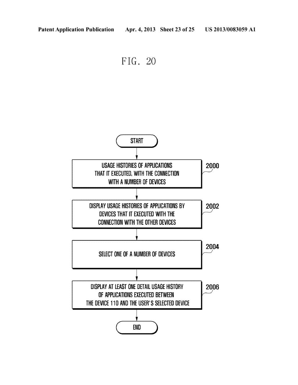 SYSTEM AND METHOD FOR DISPLAYING USAGE HISTORY OF APPLICATIONS EXECUTED     BETWEEN DEVICES - diagram, schematic, and image 24