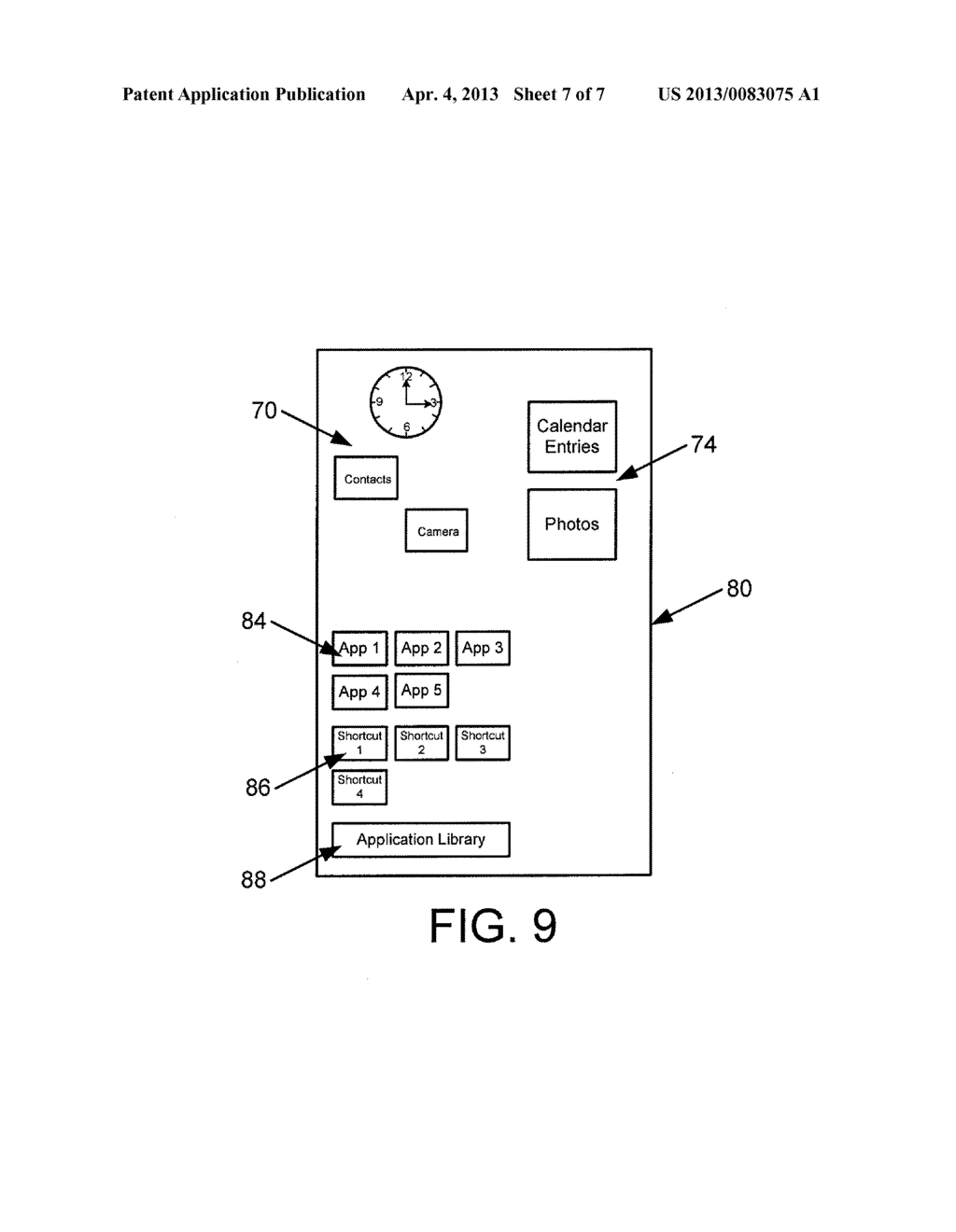 METHOD AND APPARATUS FOR PROVIDING AN OVERVIEW OF A PLURALITY OF HOME     SCREENS - diagram, schematic, and image 08