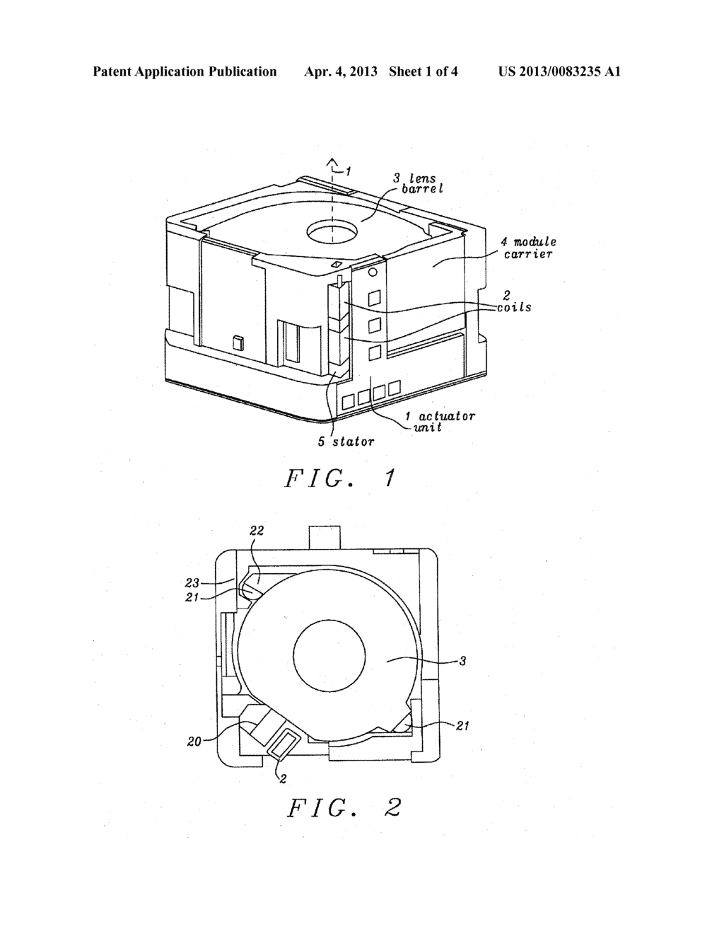 Single Actuator Configuration for a Camera Module - diagram, schematic, and image 02