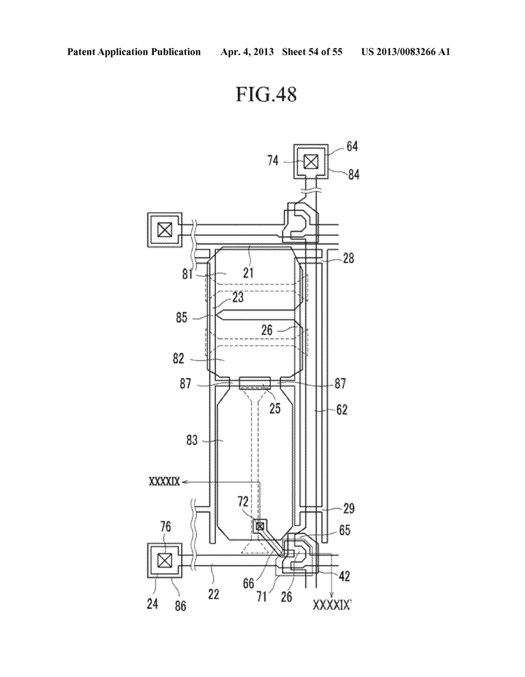 LIQUID CRYSTAL DISPLAY INCLUDING A SPACER ELEMENT AND METHOD FOR     FABRICATING THE SAME - diagram, schematic, and image 55