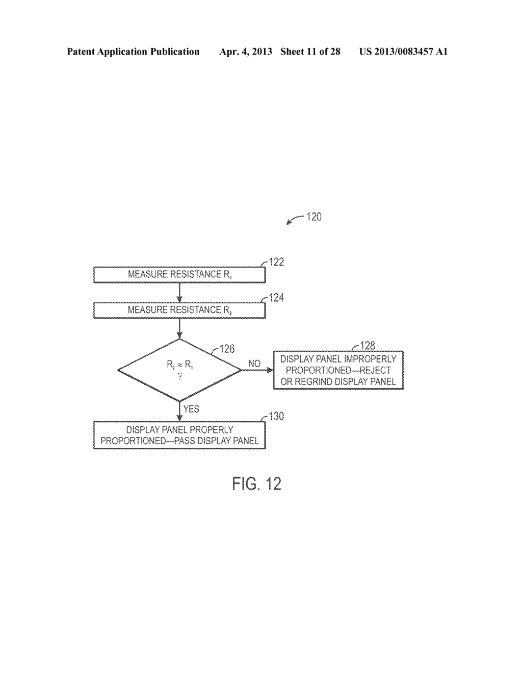 SYSTEM AND METHOD FOR MANUFACTURING A DISPLAY PANEL OR OTHER PATTERNED     DEVICE - diagram, schematic, and image 12