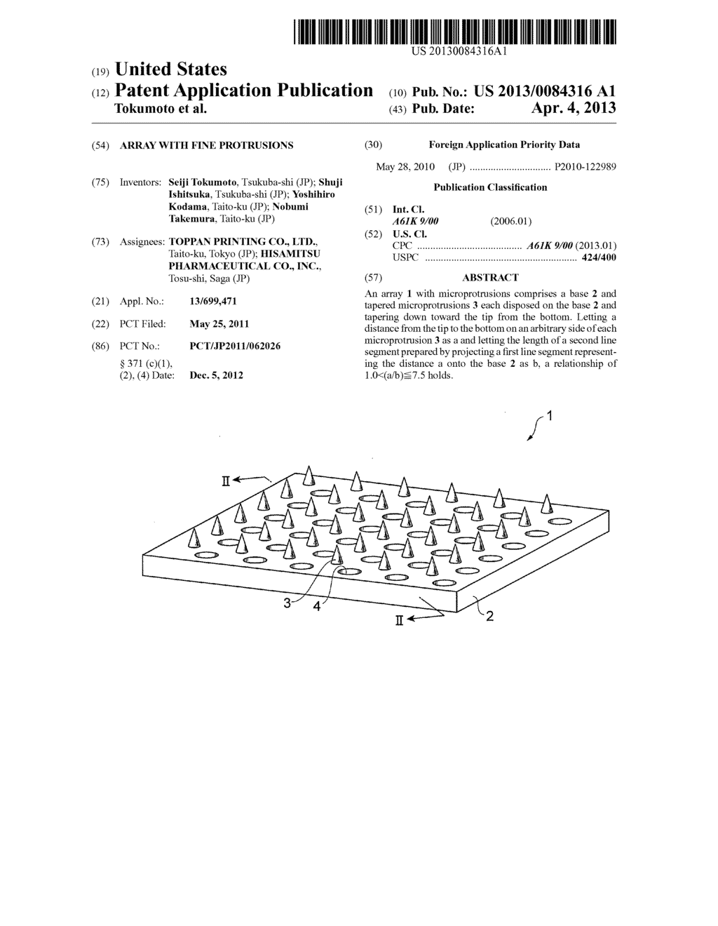 ARRAY WITH FINE PROTRUSIONS - diagram, schematic, and image 01