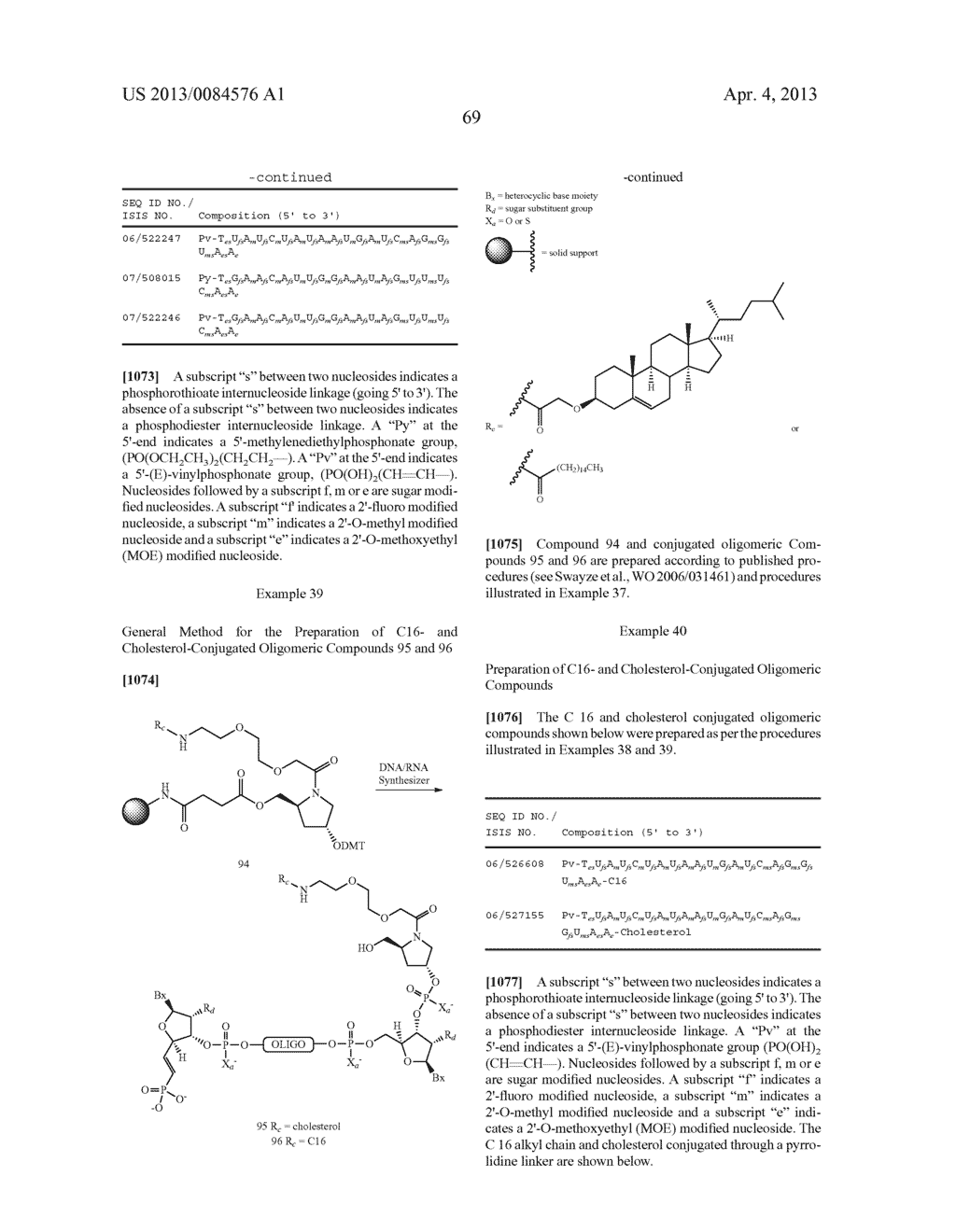 MODIFIED NUCLEOSIDES, ANALOGS THEREOF AND OLIGOMERIC COMPOUNDS PREPARED     THEREFROM - diagram, schematic, and image 70