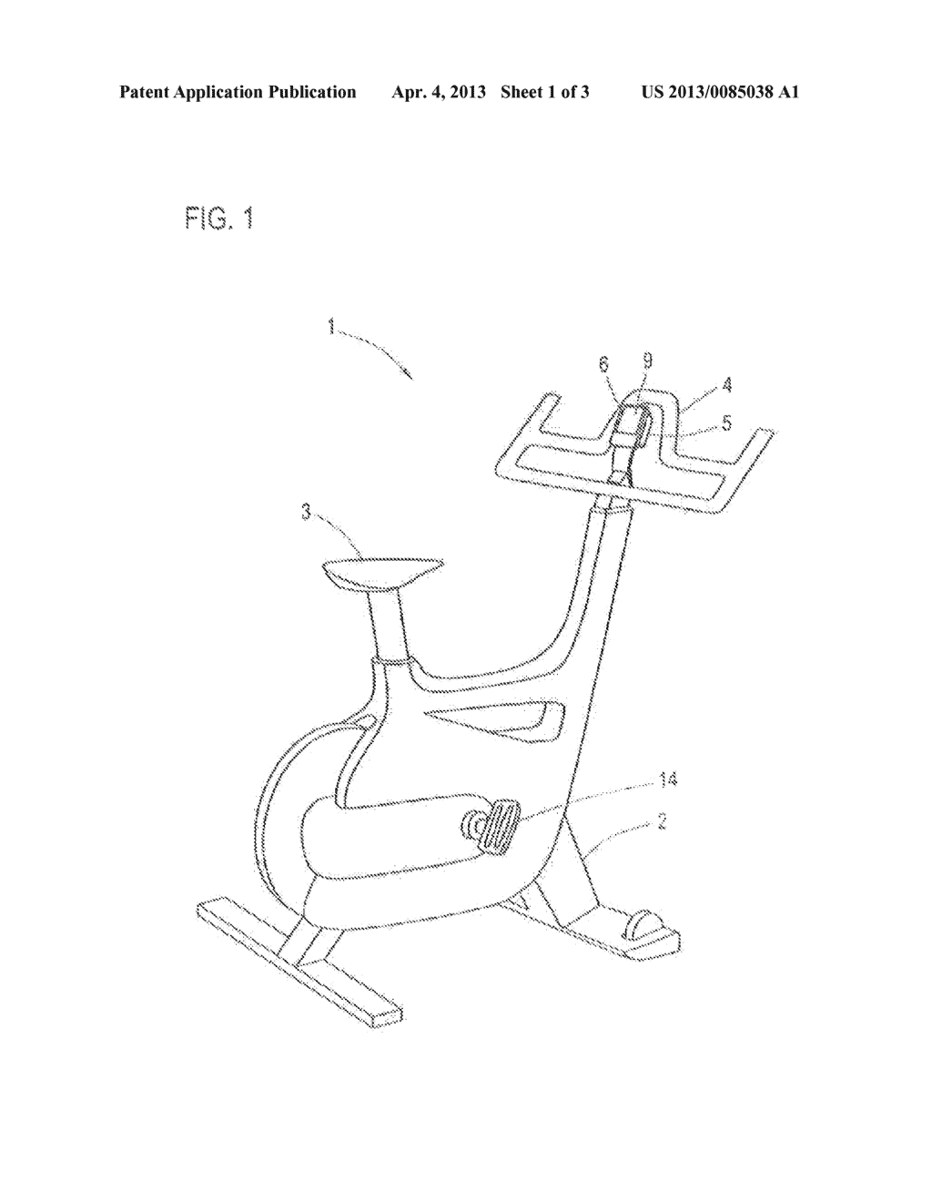 STATIONARY EXERCISE EQUIPMENT FOR PHYSICAL TRAINING, MORE PARTICULAR AN     EXERCISE BIKE - diagram, schematic, and image 02
