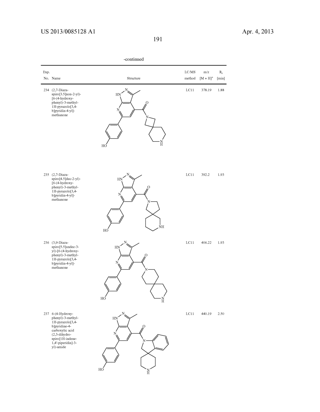 6-(4-Hydroxy-phenyl)-3-alkyl-1H-pyrazolo[3,4-b]pyridine-4-carboxylic acid     amide derivatives as kinase inhibitors - diagram, schematic, and image 192