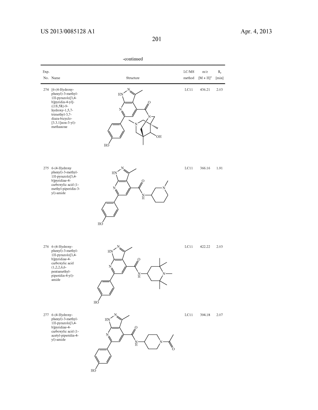 6-(4-Hydroxy-phenyl)-3-alkyl-1H-pyrazolo[3,4-b]pyridine-4-carboxylic acid     amide derivatives as kinase inhibitors - diagram, schematic, and image 202