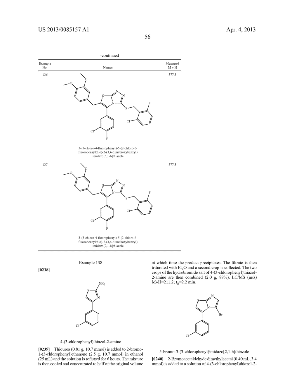 ARYLSUBSTITUTED THIAZOLOTRIAZOLES AND THIAZOLOIMIDAZOLES - diagram, schematic, and image 57