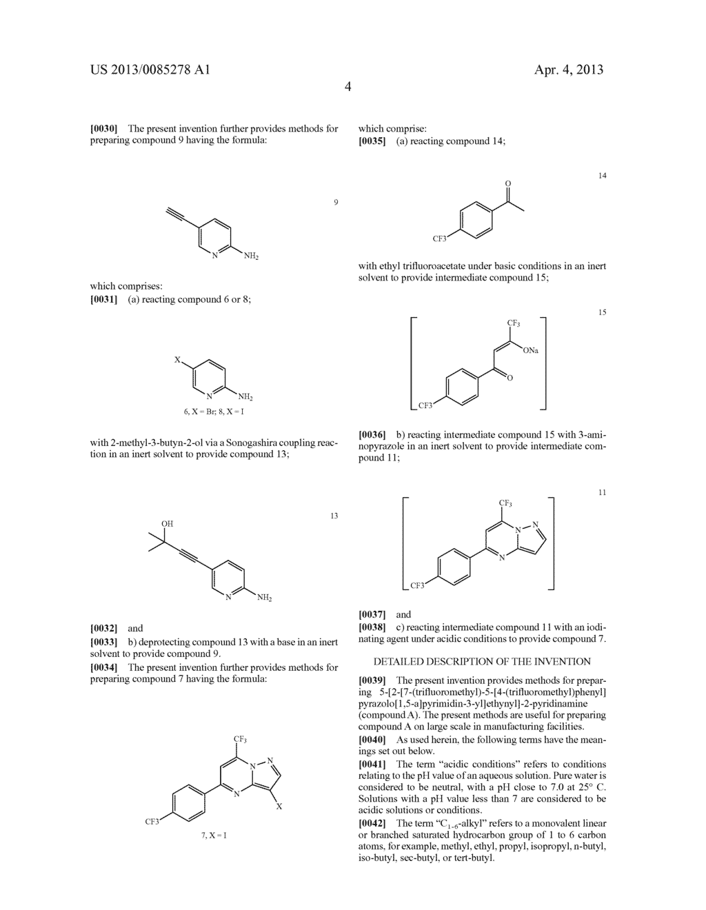 METHODS FOR THE PREPARATION OF 5-[2-[7 (TRIFLUOROMETHYL)-5-[4-     (TRIFLUOROMETHYL)PHENYL]PYRAZOLO     [1,5-A]PYRIMIDIN-3-YL]ETHYNYL]-2-PYRIDINAMINE - diagram, schematic, and image 05