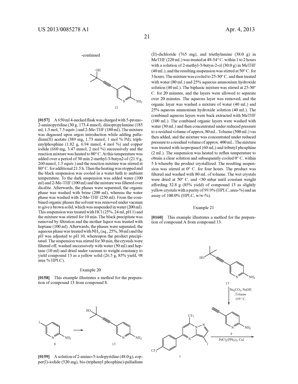 METHODS FOR THE PREPARATION OF 5-[2-[7 (TRIFLUOROMETHYL)-5-[4-     (TRIFLUOROMETHYL)PHENYL]PYRAZOLO     [1,5-A]PYRIMIDIN-3-YL]ETHYNYL]-2-PYRIDINAMINE - diagram, schematic, and image 22