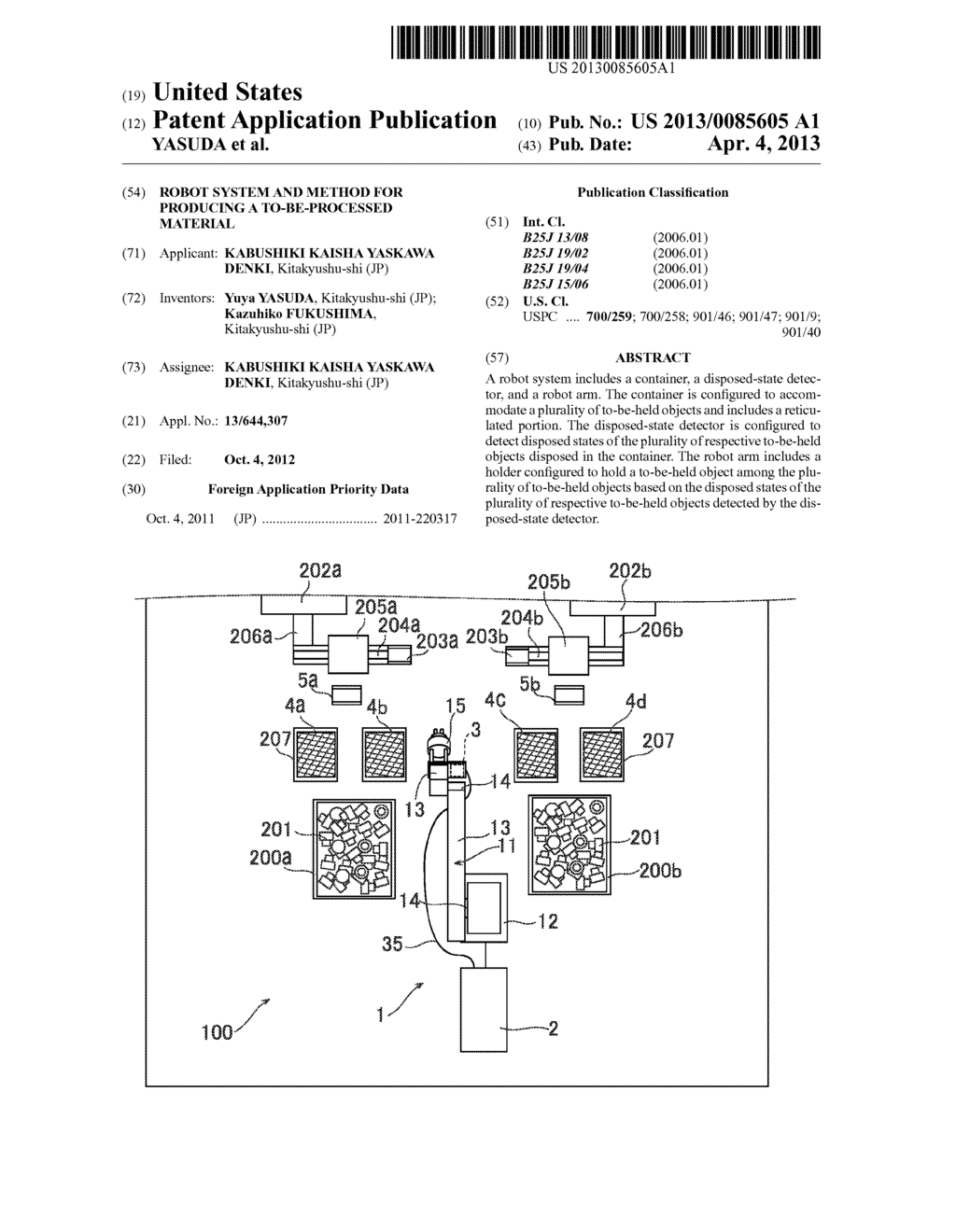 ROBOT SYSTEM AND METHOD FOR PRODUCING A TO-BE-PROCESSED MATERIAL - diagram, schematic, and image 01