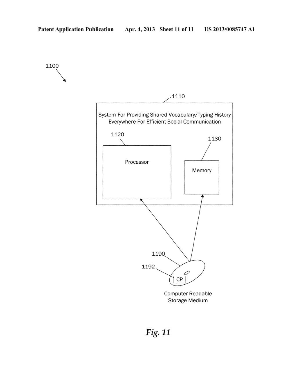 System, Method and Computer-Readable Storage Device for Providing     Cloud-Based Shared Vocabulary/Typing History for Efficient Social     Communication - diagram, schematic, and image 12