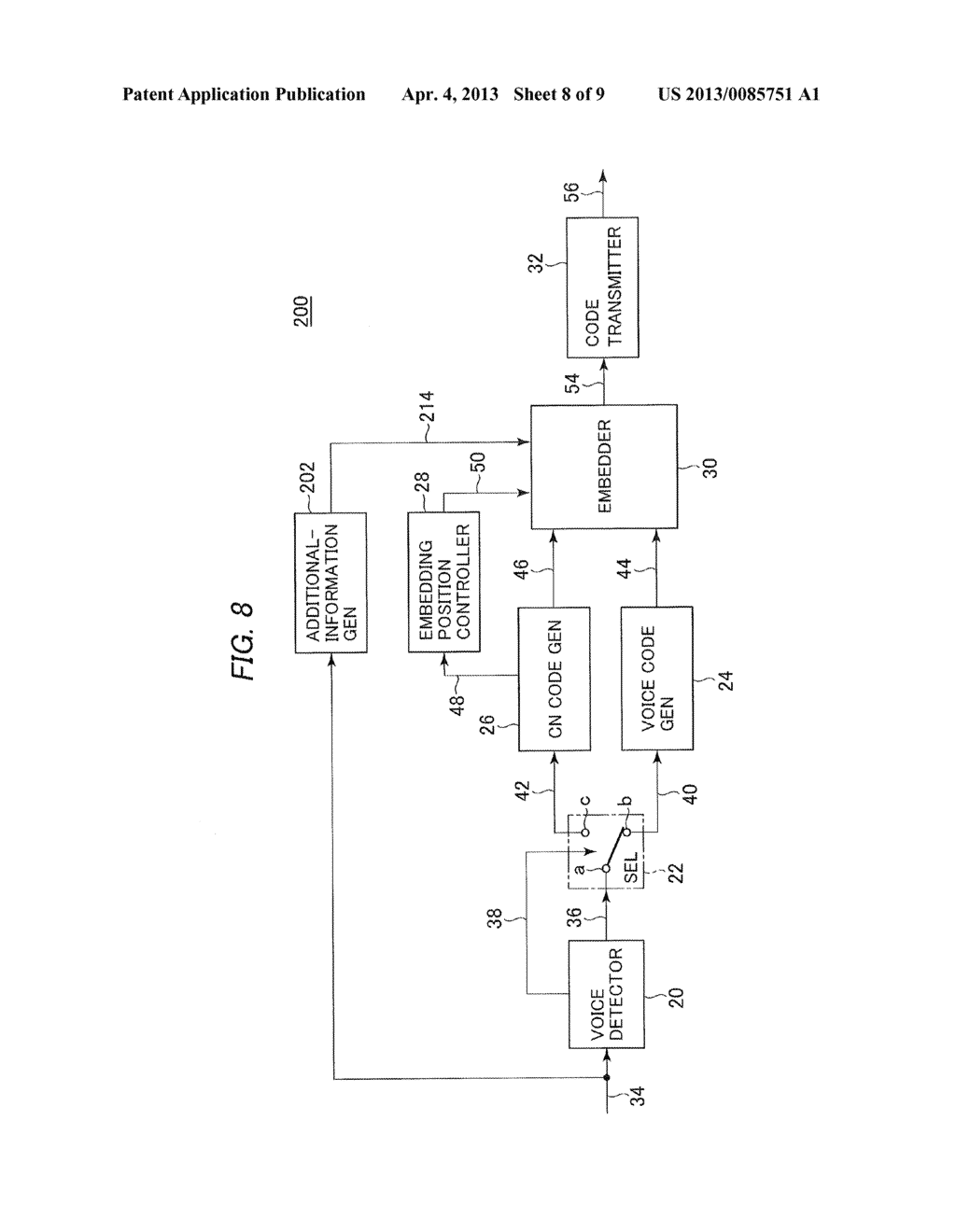 VOICE COMMUNICATION SYSTEM ENCODING AND DECODING VOICE AND NON-VOICE     INFORMATION - diagram, schematic, and image 09