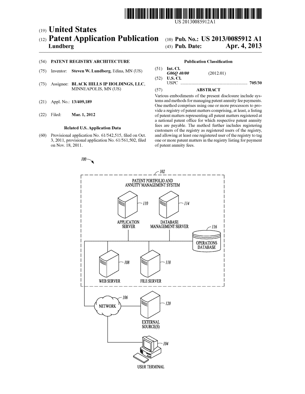 PATENT REGISTRY ARCHITECTURE - diagram, schematic, and image 01