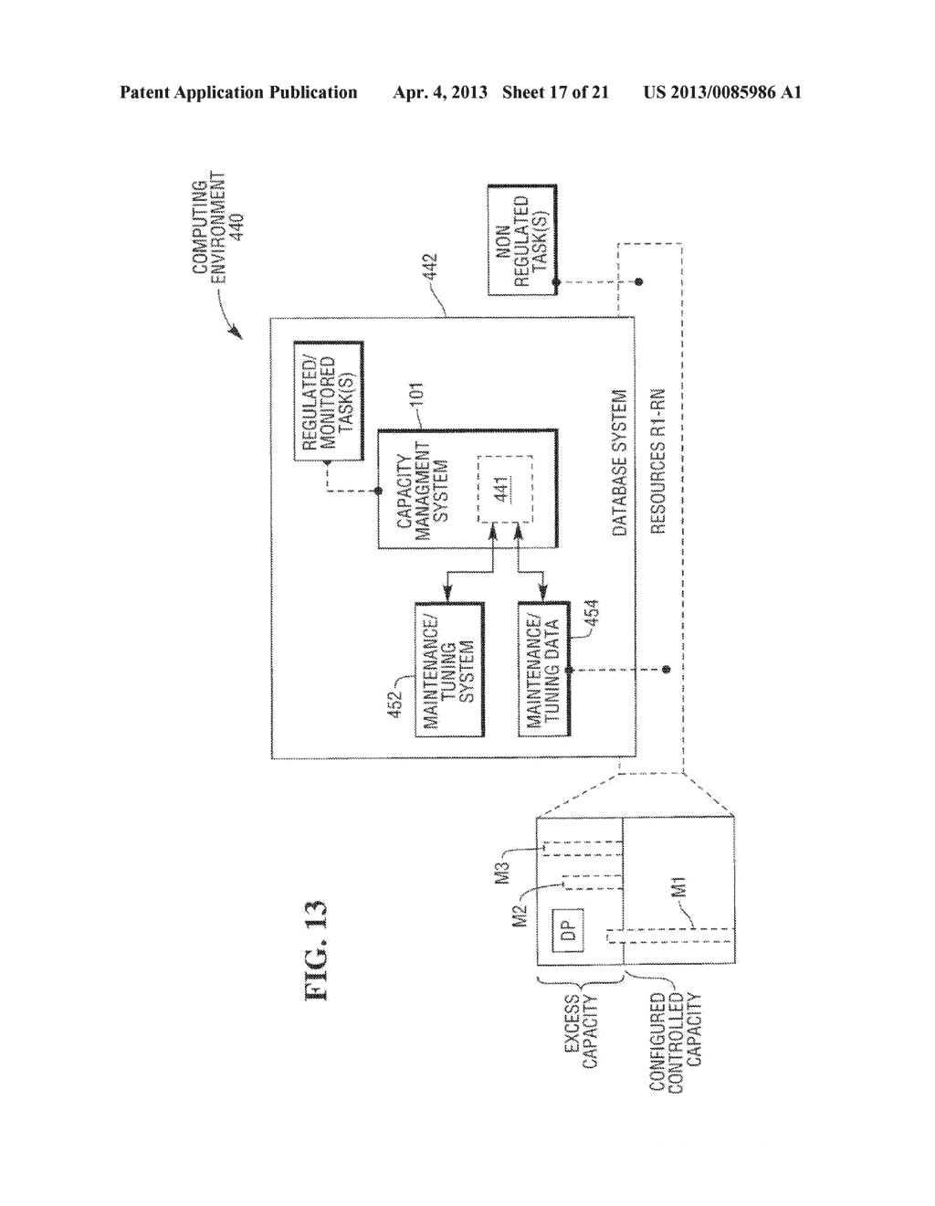 SYSTEM MAINTENANCE AND TUNING OF DATABASES BY USING EXCESS CAPACITY IN     CAPACITY CONTROLLED ENVIRONMENT - diagram, schematic, and image 18