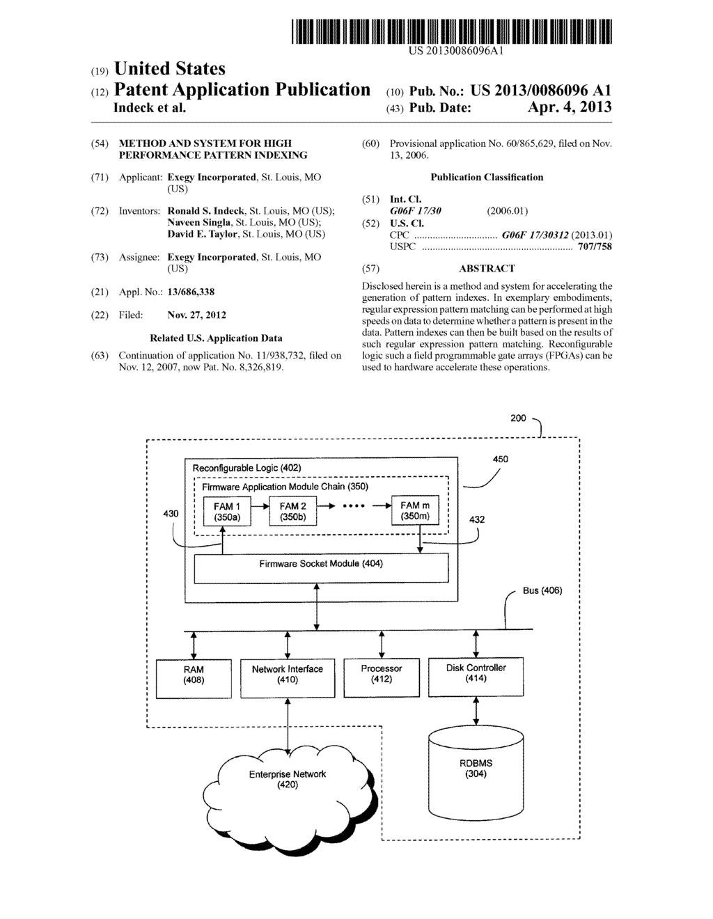 Method and System for High Performance Pattern Indexing - diagram, schematic, and image 01