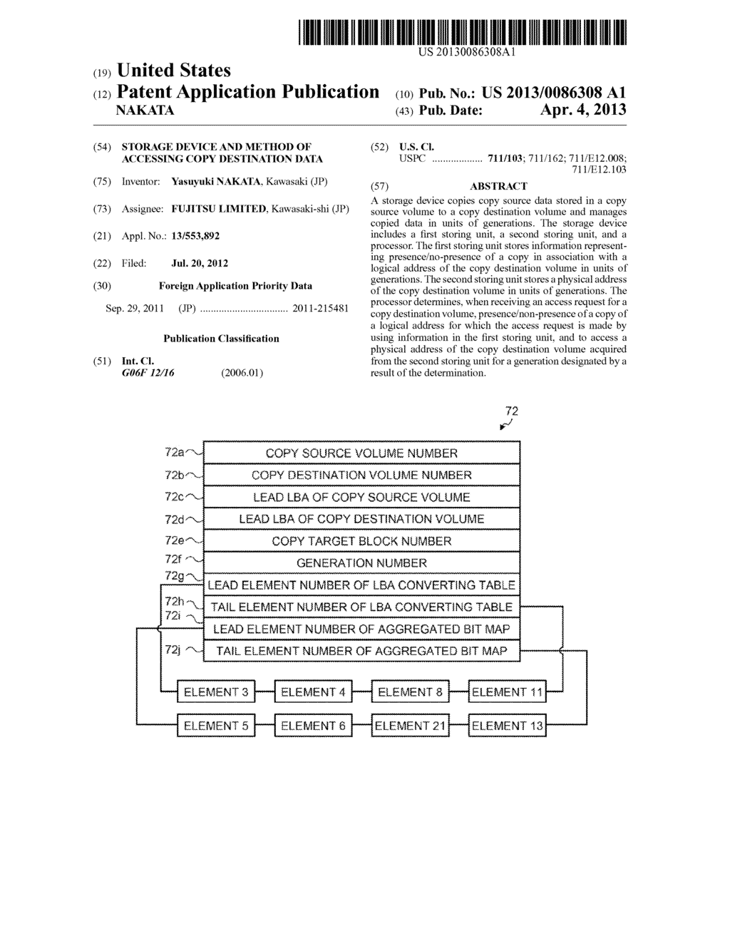 STORAGE DEVICE AND METHOD OF ACCESSING COPY DESTINATION DATA - diagram, schematic, and image 01