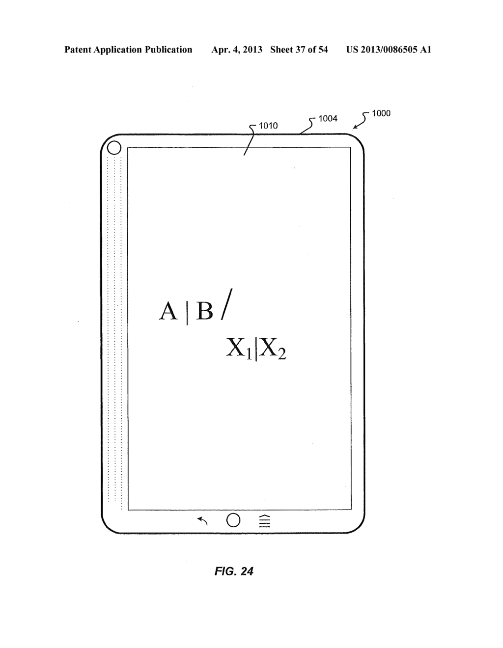 PRESENTATION OF A VIRTUAL KEYBOARD ON A MULTIPLE DISPLAY DEVICE - diagram, schematic, and image 38