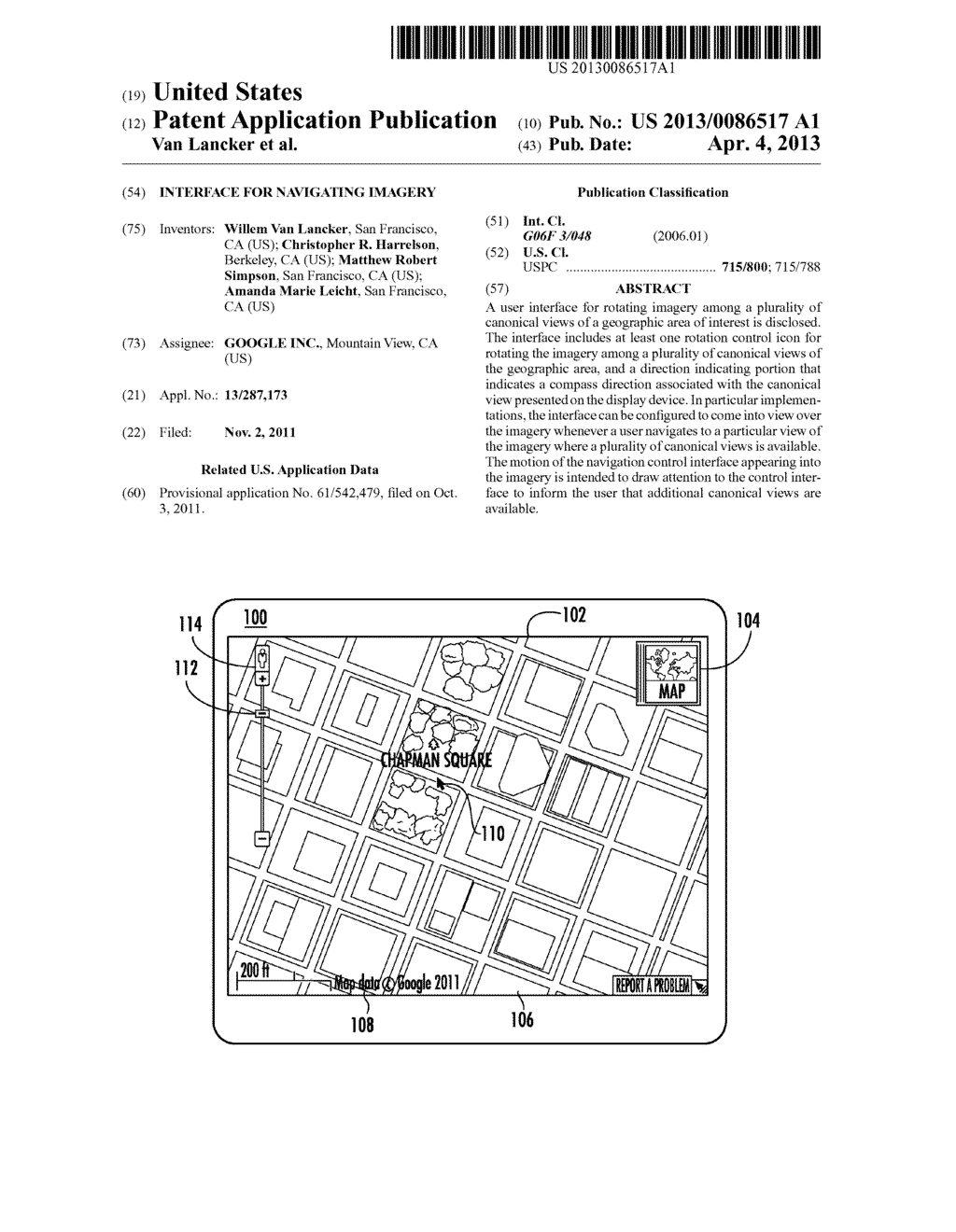 Interface for Navigating Imagery - diagram, schematic, and image 01