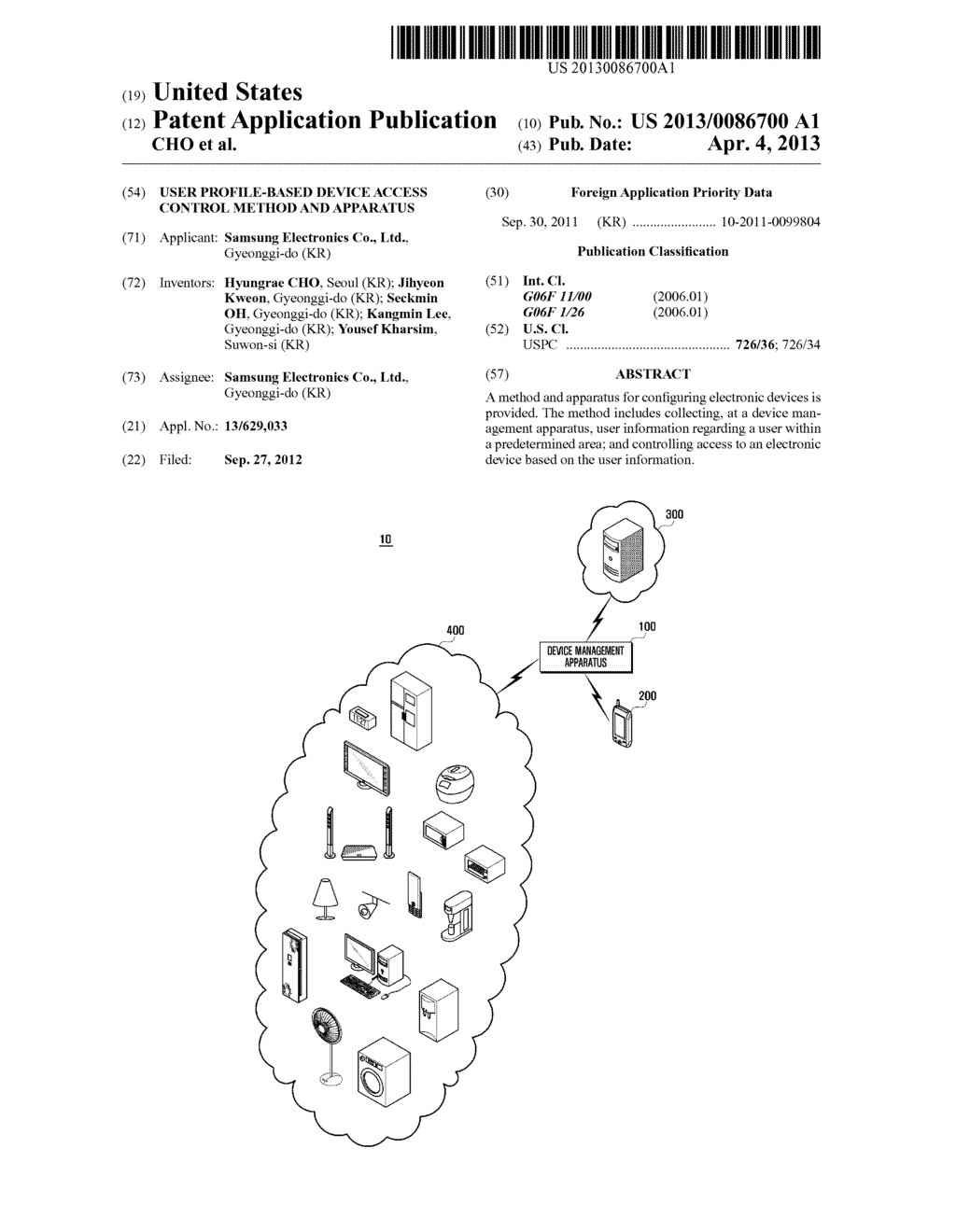 USER PROFILE-BASED DEVICE ACCESS CONTROL METHOD AND APPARATUS - diagram, schematic, and image 01