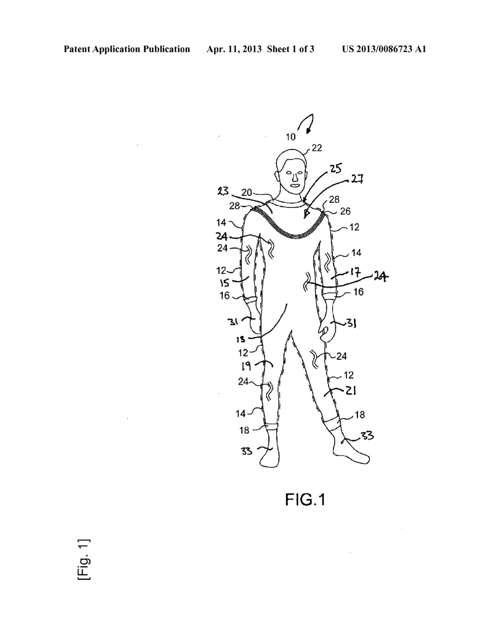 THERMAL DUAL-LAYER UNDERGARMENT FOR A DRY DIVING SUIT - diagram, schematic, and image 02