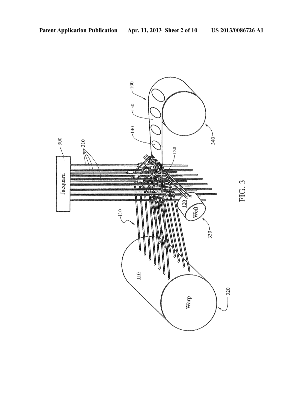 CLOTHING COMPONENTS AND ARTICLES OF CLOTHING INCLUDING FABRIC WOVEN WITH A     MULTI-LAYERED REGION AND A SINGLE-LAYERED REGION, AND METHODS OF MAKING     SUCH WOVEN FABRICS - diagram, schematic, and image 03