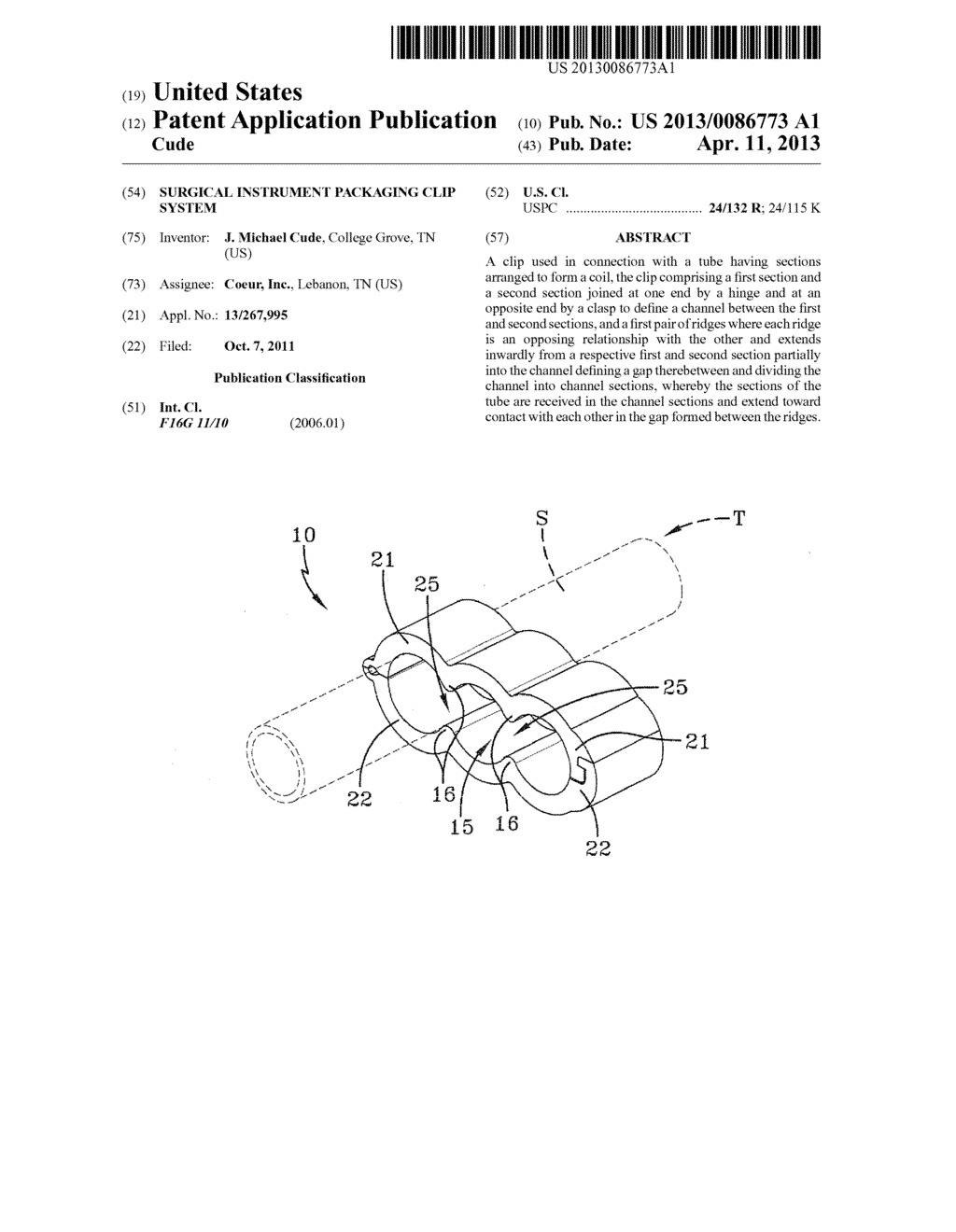 SURGICAL INSTRUMENT PACKAGING CLIP SYSTEM - diagram, schematic, and image 01