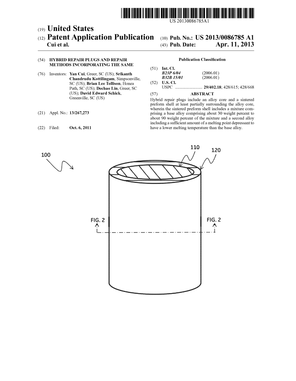 HYBRID REPAIR PLUGS AND REPAIR METHODS INCORPORATING THE SAME - diagram, schematic, and image 01