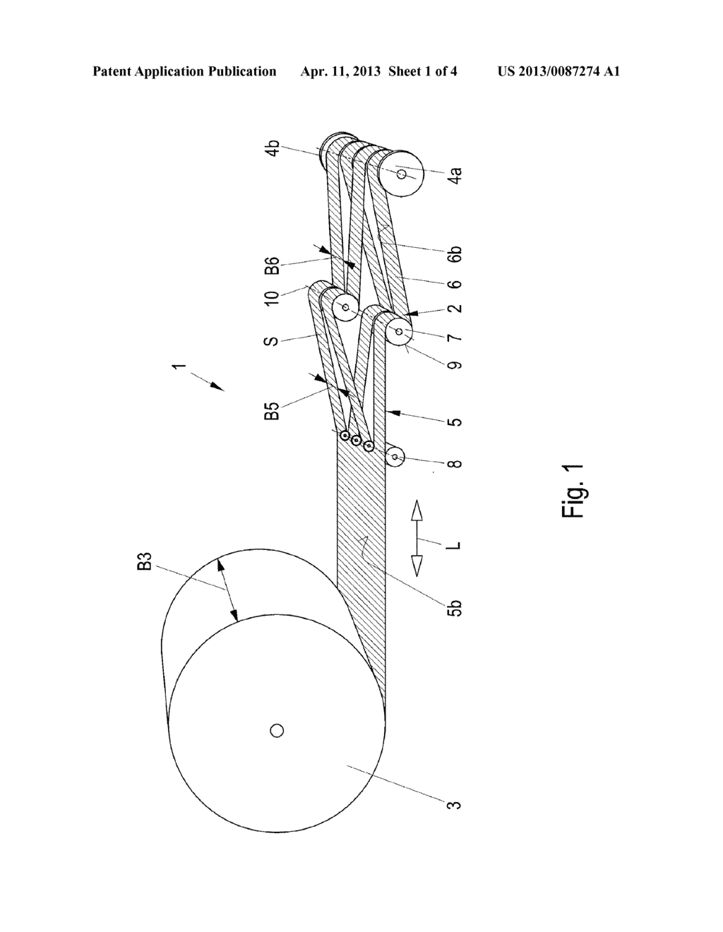 Method for Manufacturing an Adhesive Tape, Particularly Suited for     Longitudinal Wrapping of Elongated Goods, and Device for Performing the     Method - diagram, schematic, and image 02