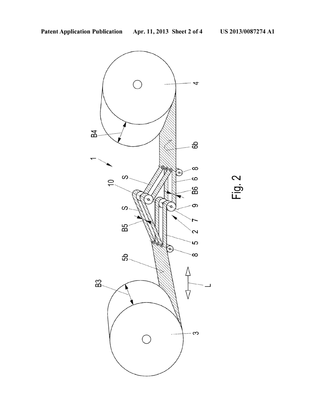 Method for Manufacturing an Adhesive Tape, Particularly Suited for     Longitudinal Wrapping of Elongated Goods, and Device for Performing the     Method - diagram, schematic, and image 03