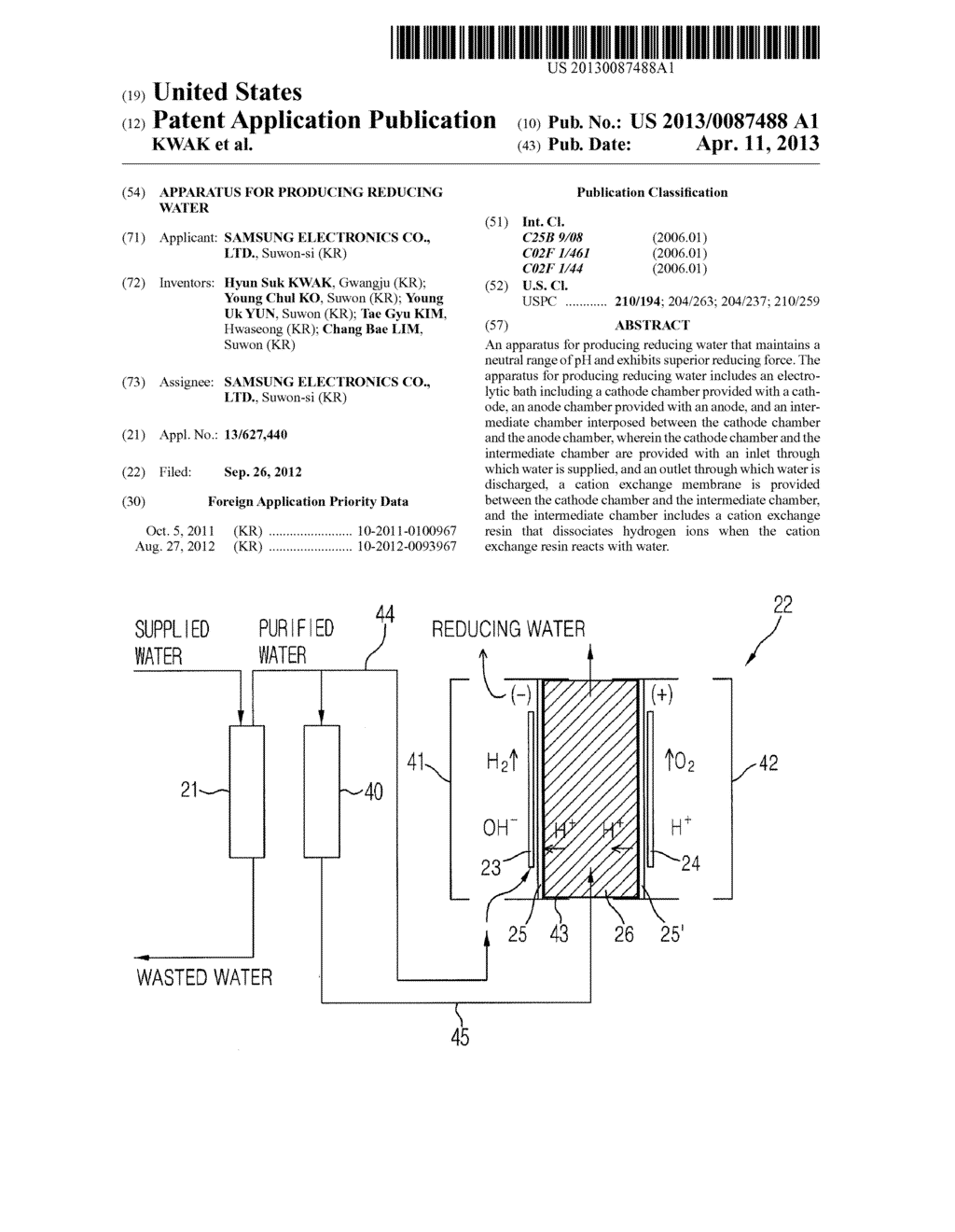 APPARATUS FOR PRODUCING REDUCING WATER - diagram, schematic, and image 01