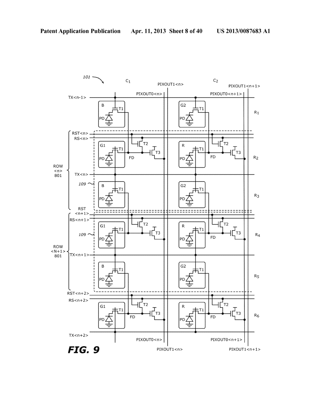 MULTIPLE-ROW CONCURRENT READOUT SCHEME FOR HIGH-SPEED CMOS IMAGE SENSOR     WITH BACKSIDE ILLUMINATION - diagram, schematic, and image 09