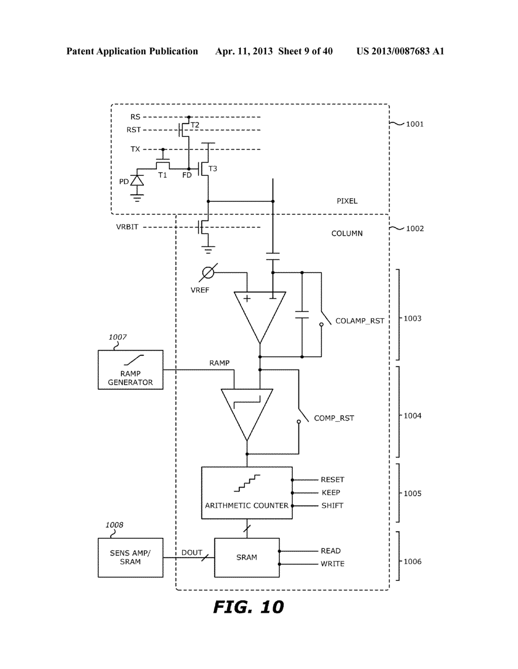 MULTIPLE-ROW CONCURRENT READOUT SCHEME FOR HIGH-SPEED CMOS IMAGE SENSOR     WITH BACKSIDE ILLUMINATION - diagram, schematic, and image 10