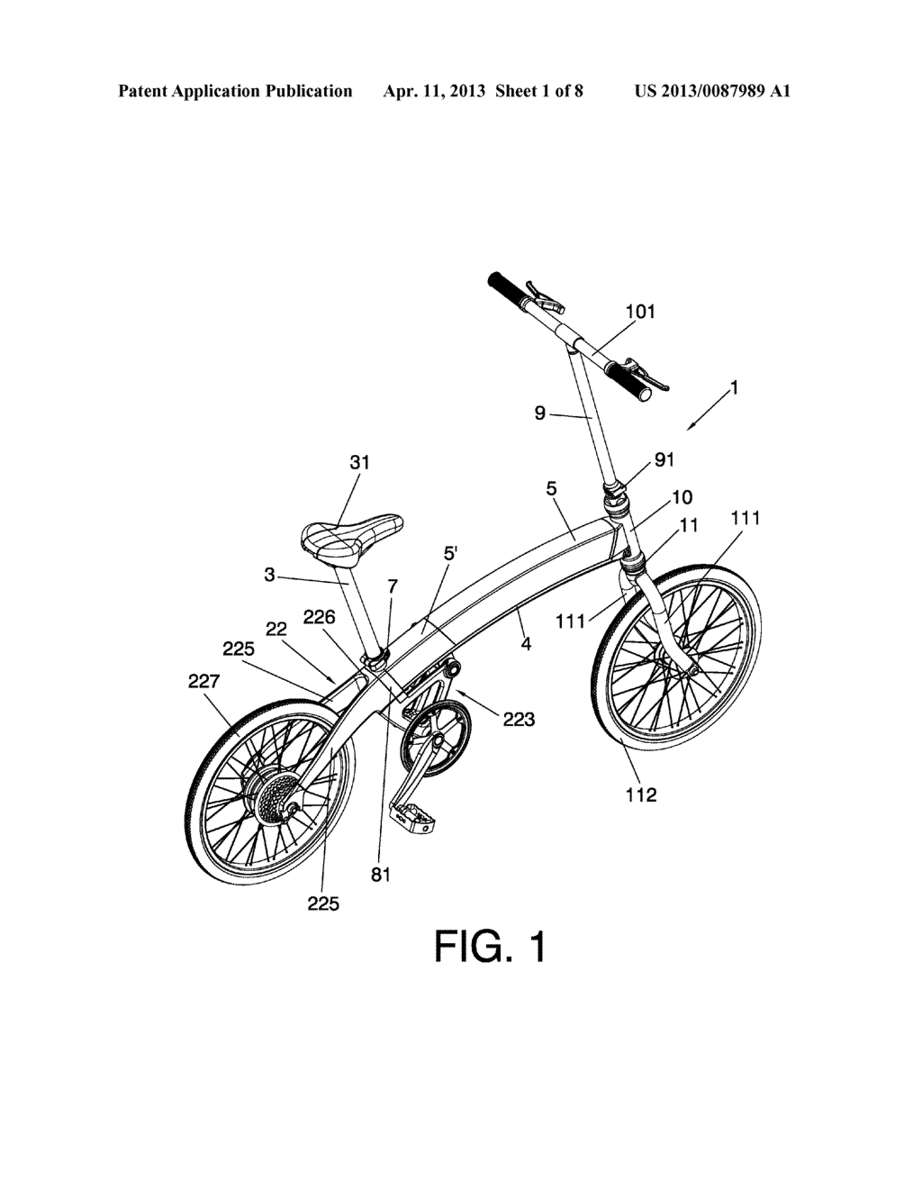 FOLDING BICYCLE, PARTICULARLY A PEDAL-ASSIST BICYCLE - diagram, schematic, and image 02