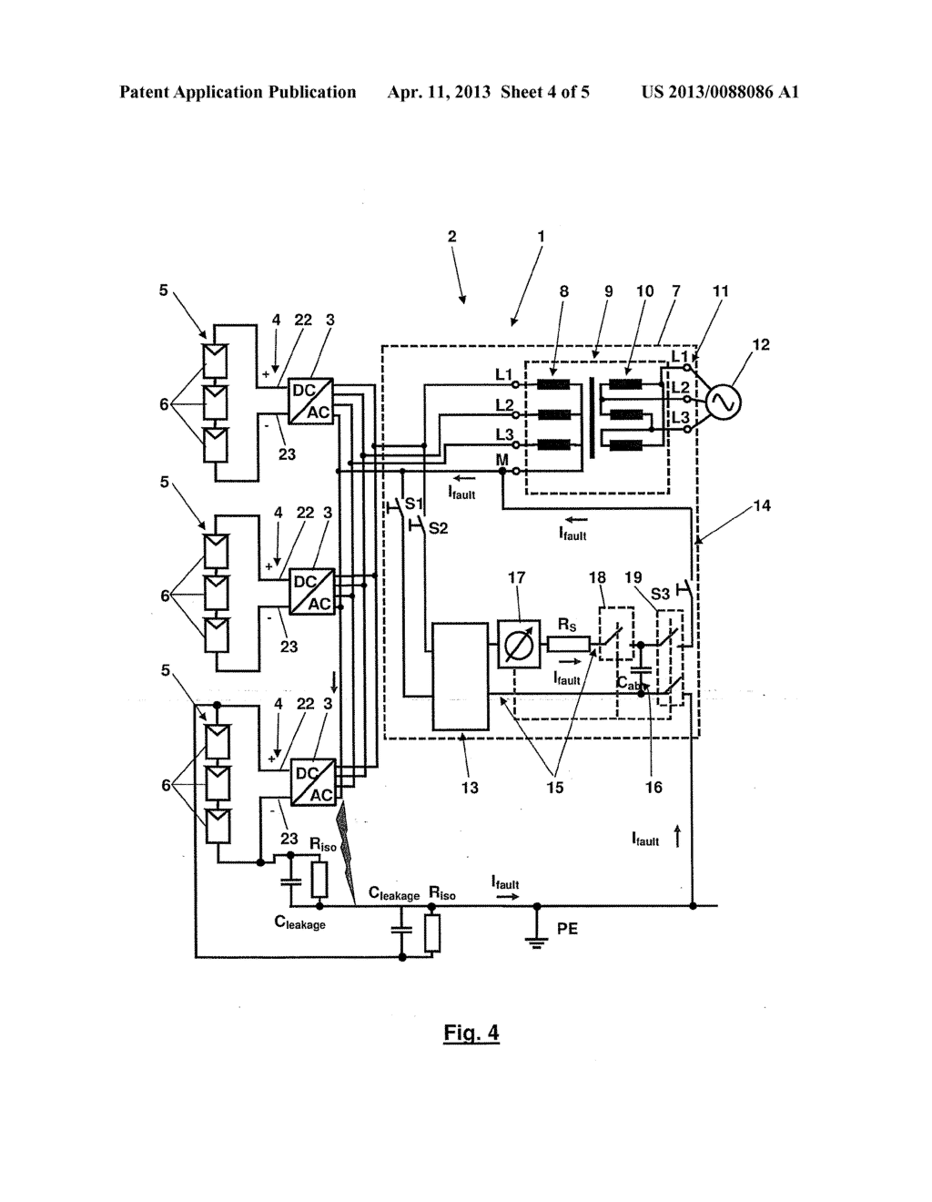 CIRCUITRY ARRANGEMENT FOR A SOLAR POWER PLANT COMPRISING A DC VOLTAGE     SOURCE FOR AN OFFSET VOLTAGE - diagram, schematic, and image 05