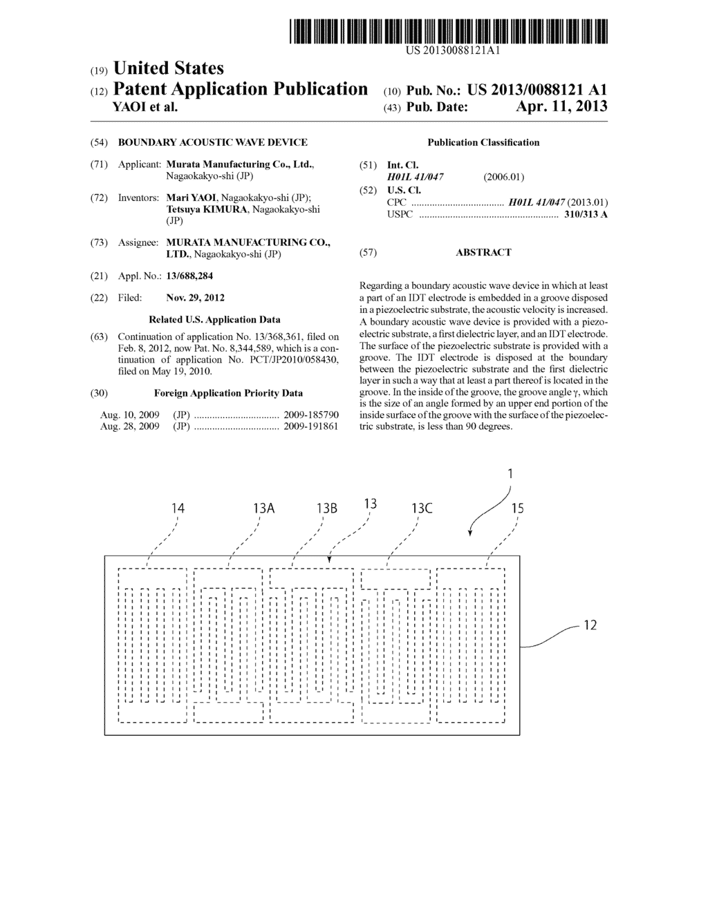 BOUNDARY ACOUSTIC WAVE DEVICE - diagram, schematic, and image 01