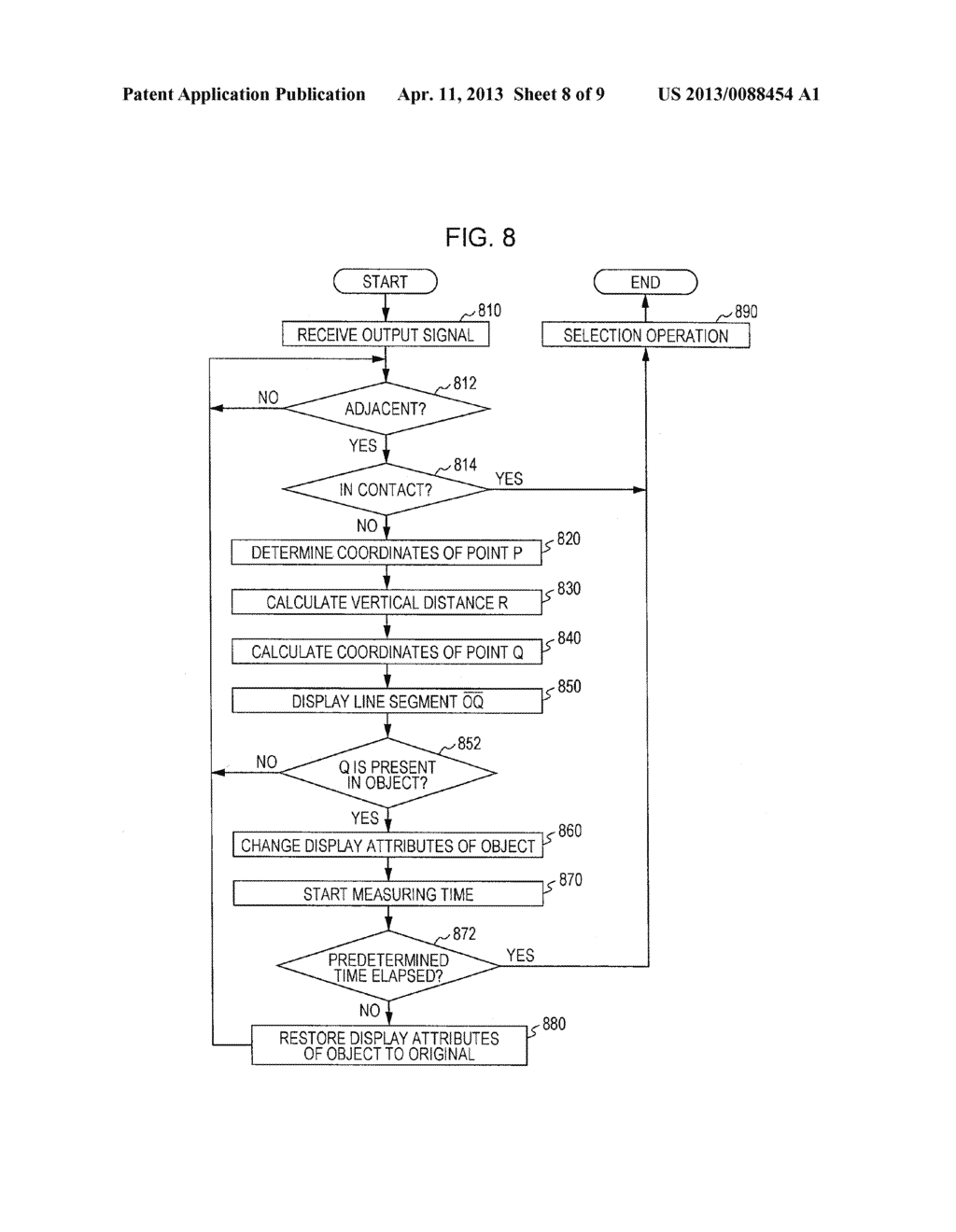 POINTING TO A DESIRED OBJECT DISPLAYED ON A TOUCHSCREEN - diagram, schematic, and image 09